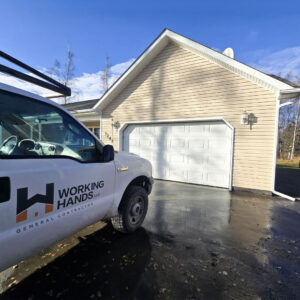 Residential garage concrete apron replacement project by Working Hands LLC